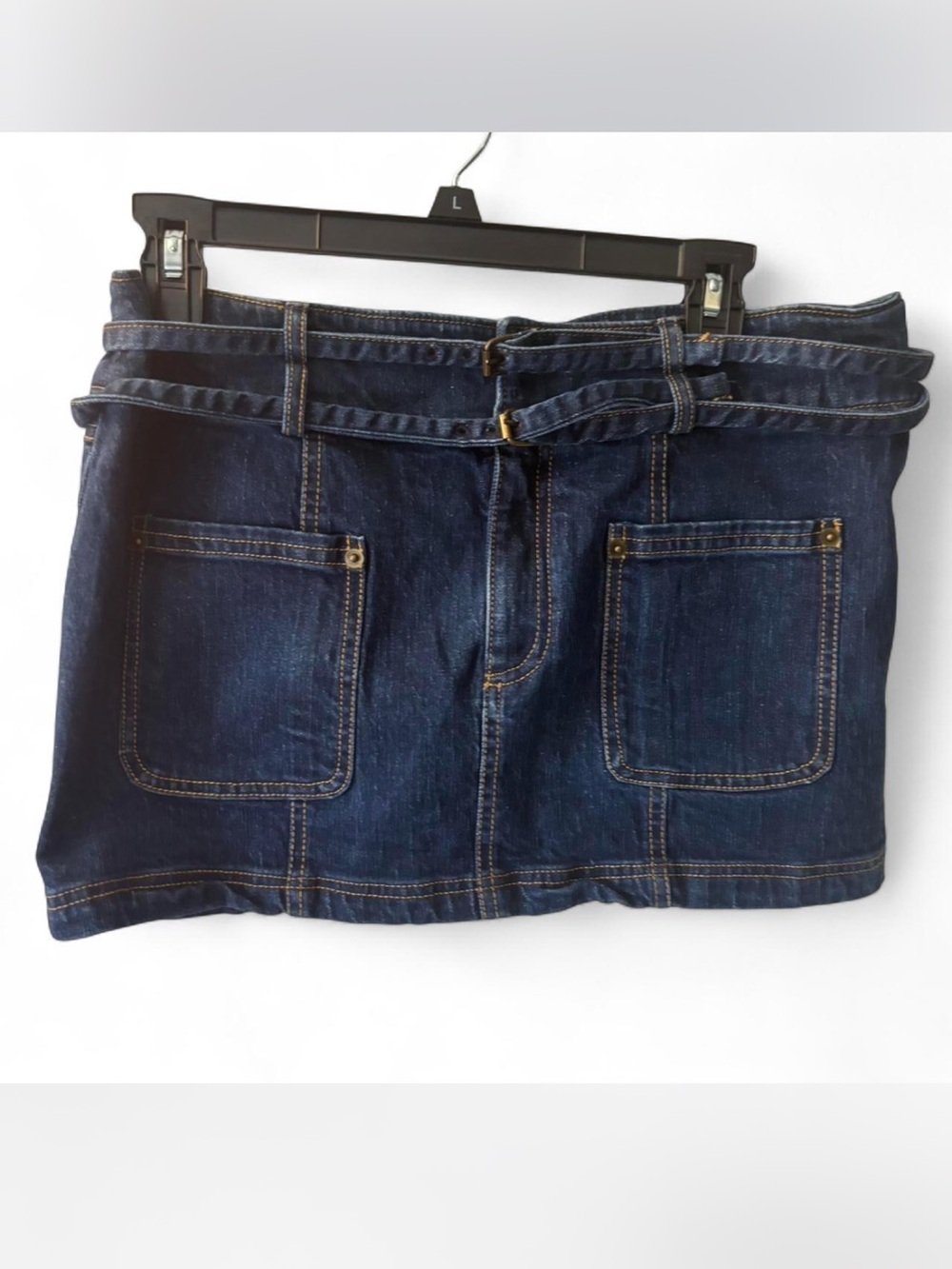 Urban Outfitters 90s Micro Mini Denim Skirt Dark Wash Retro 90s Y2K Rocker - Picture 2 of 5